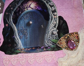 Blush Pink Fairy Doors handmade journal