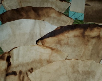 Coffee dyed paper cone journal card pockets