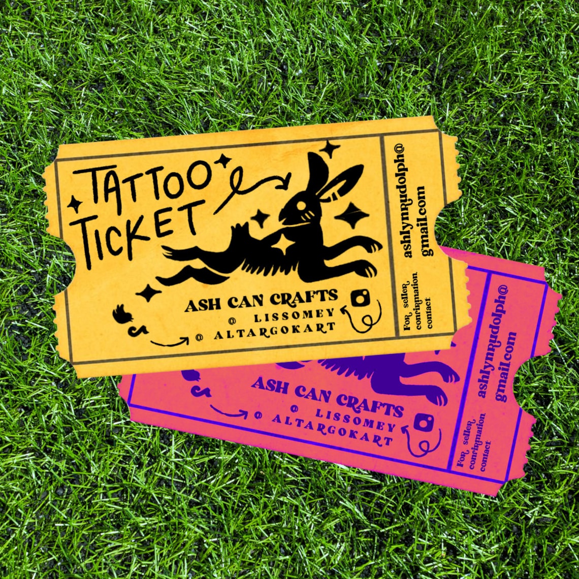 Tattoo Ticket Existing Design Tattoo Ticket Etsy