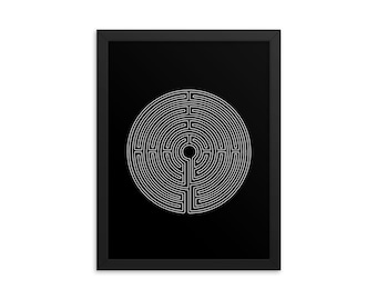 Labyrinth Framed Print | Minimalist Maze Wall Art