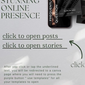 100+ Editable Minimalist Content Template for LASH tech/artists, STORIES, FEED, posts