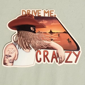 Orville Peck Drive Me, Crazy Clear Vinyl Sticker