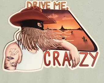 Orville Peck Drive Me, Crazy Clear Vinyl Sticker