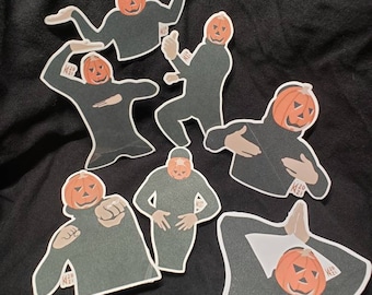 Juego de pegatinas de calabaza danzante