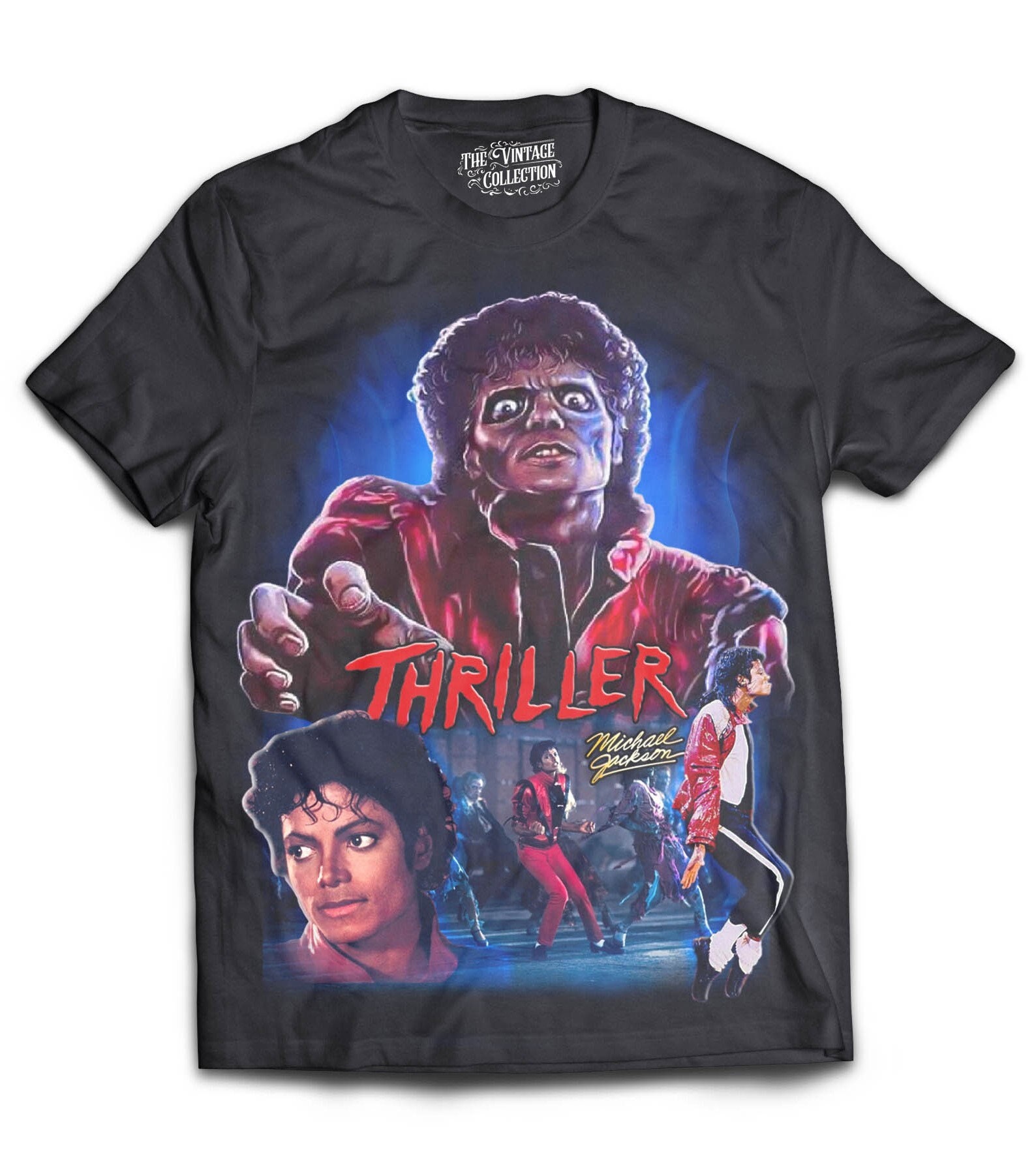 Discover Michael Jackson T-Shirt Thriller Tribute T-Shirt *VINTAGE EDITION*