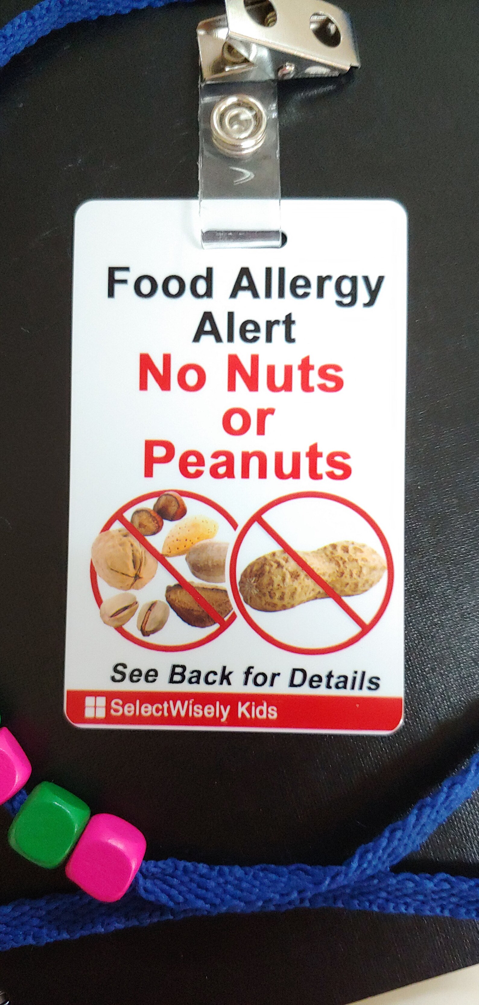 Nuts and Peanuts Allergy Card includes 2 Cards Bag Loop and Etsy