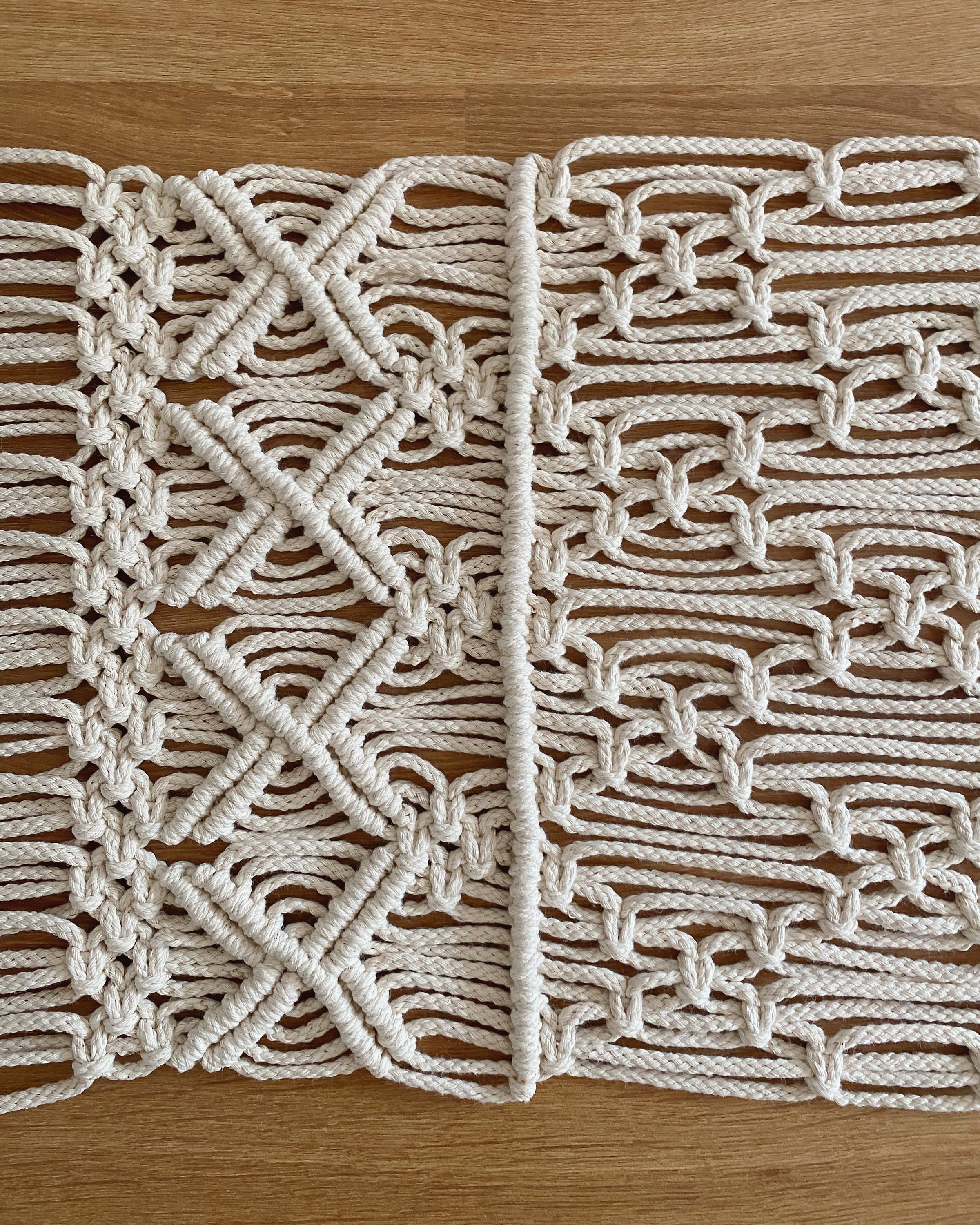 Makramee Tischläufer weiß groß Tischdeko Boho Macrame | Etsy