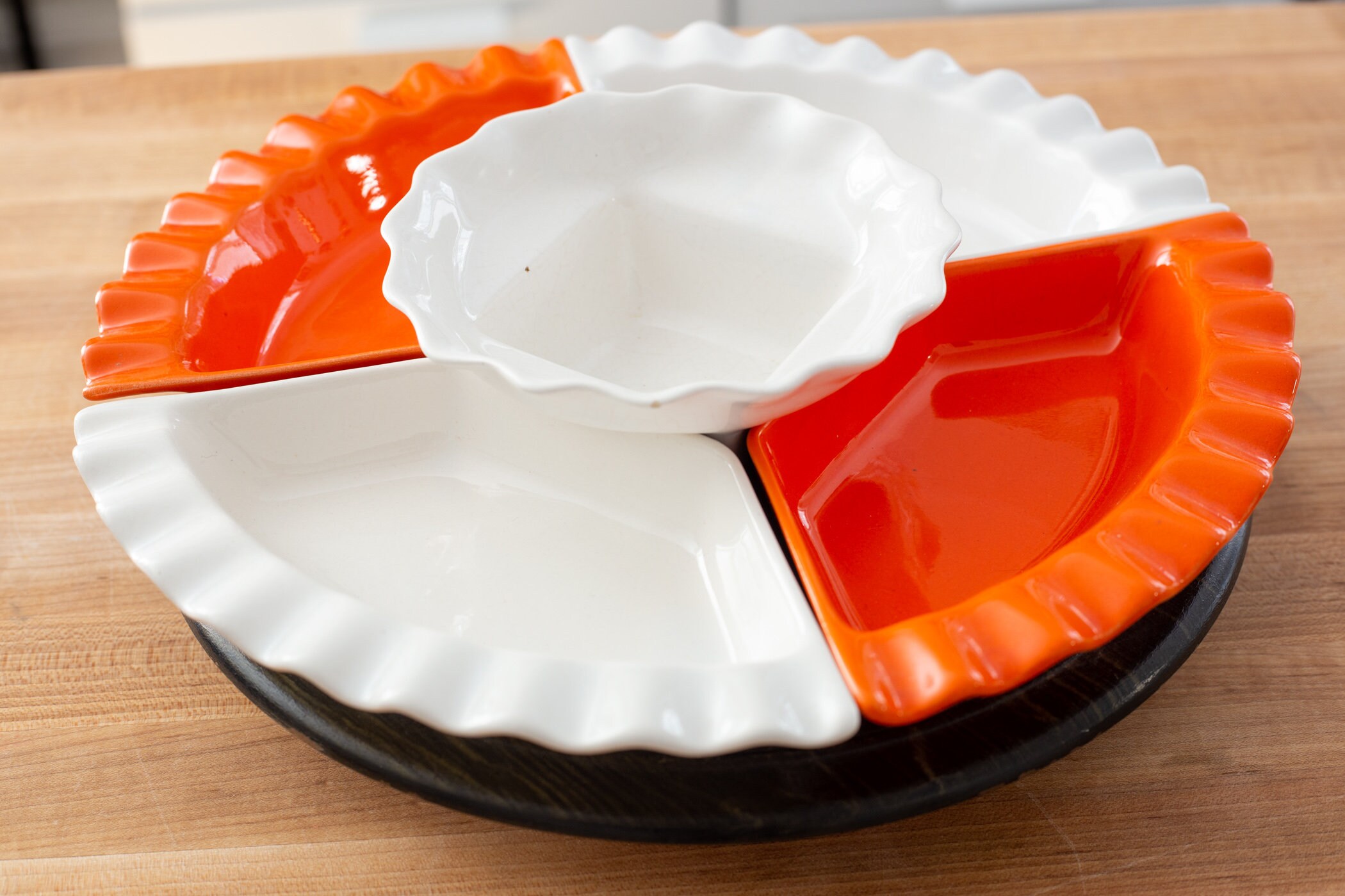 Vintage California Pottery Lazy Susan Relish Tray Serving Etsy