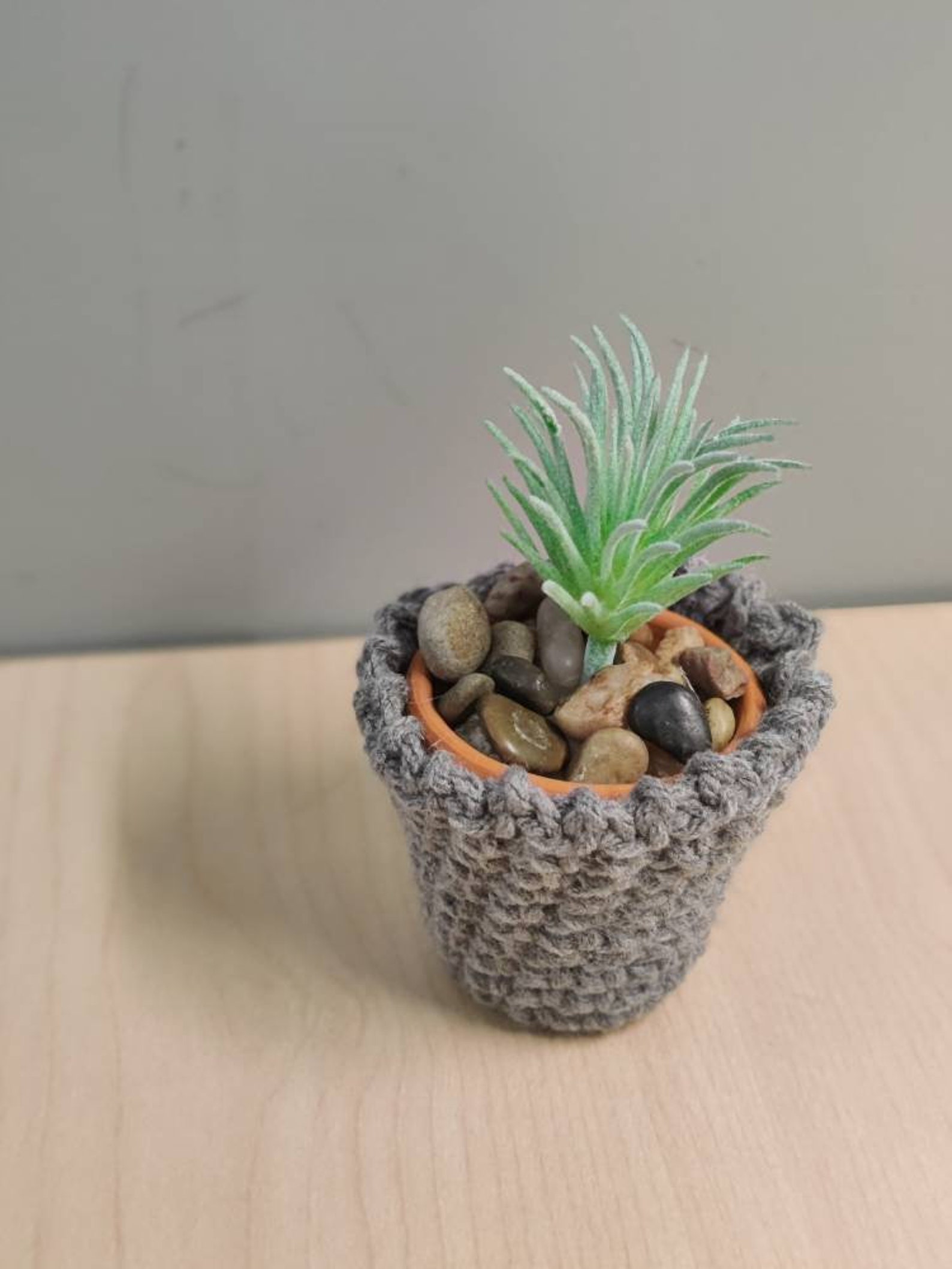 Crochet flower pot cover with succulent Etsy