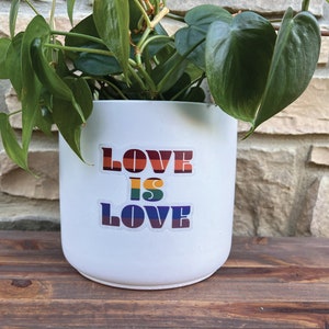Love is love-sticker, doorzichtige boardersticker, sticker met meerdere kleuren lettertype, Pride-sticker