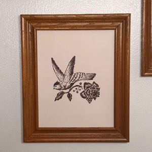 Vintage bird art print,