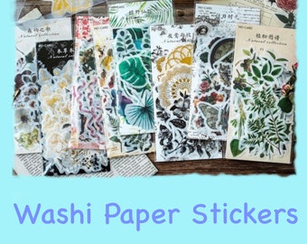 Stickers for Journals, 60 piece, Art Journals, Junk Journals, Scrapbooking, Planners,Florals, Botanicals, Vintage, Butterflies, Victorian.