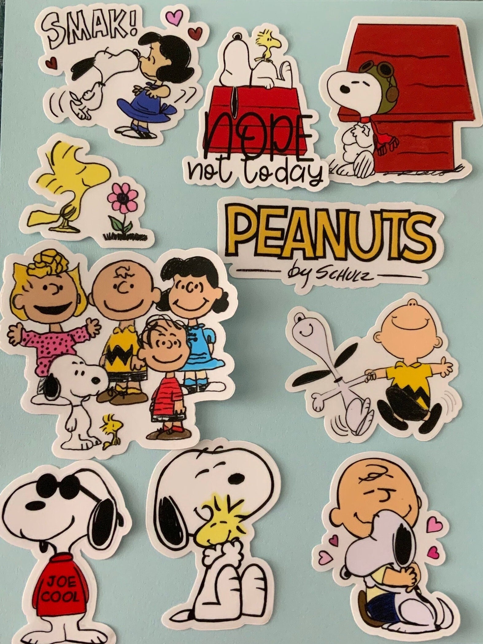 Peanuts Inspired Snoopy and Woodstock Vinyl Sticker, Die Cut Sticker 