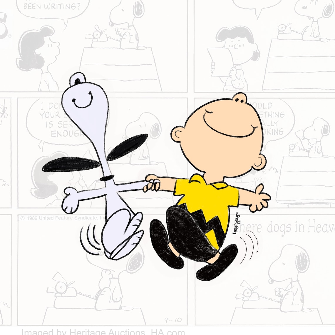 Peanuts inspired Snoopy and Charlie Brown Happy Dancing Clear Etsy