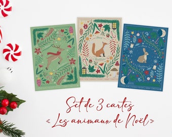 Cartes de vœux "Les animaux de Noël"
