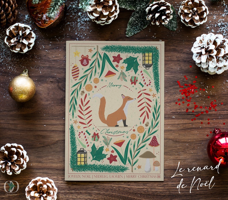 Cartes de vœux "Les animaux de Noël" Renard de Noël