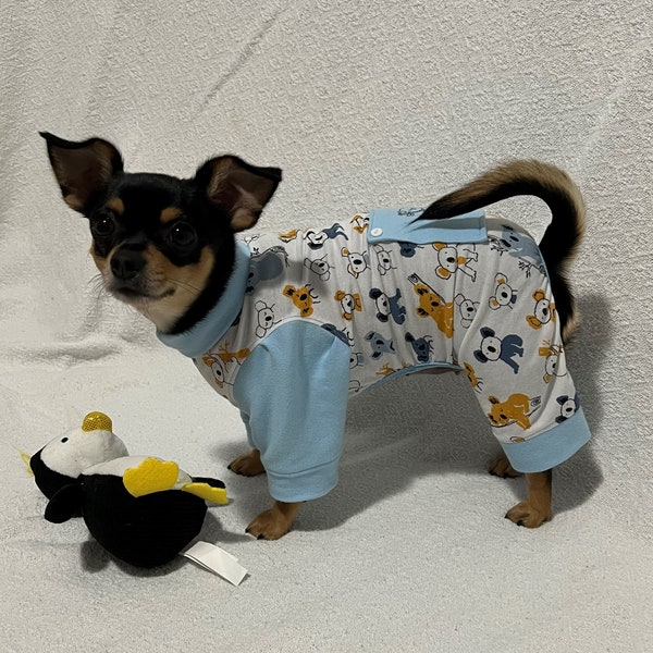 Teacup Dog Pajamas, Dog Pajamas, Teacup Dog Clothes, Chihuahua Clothes, Small Dog Pajamas, Dog Clothes, Teacup Chihuahua Clothes