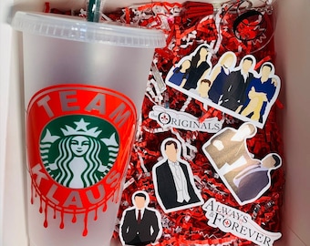The Originals Starbucks Iced Coffee Birthday Gift Box | Klaus Box | Team Elijah| Keychain | Stickers | Mothers Day|TVD| Rebekah | Mikaelsson