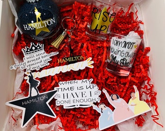 Hamilton Christmas & Holiday Gift Box | Musical Disc Ornament and Shot Glass | Rise Up Box | Not Throwing Away My Shot Box | Broadway