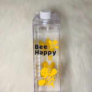 Bee Happy Milk Carton Water bottles!