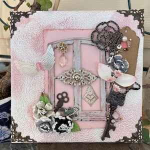 Collage, found items, romantic, princess, pink