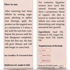 Organic Egyptian Cyperus Rotundus | Red Saad Oil | All Natural Hair Removal Serum | Post-Wax Care | Ingrown Hair Prevention | Original Scent afbeelding 10
