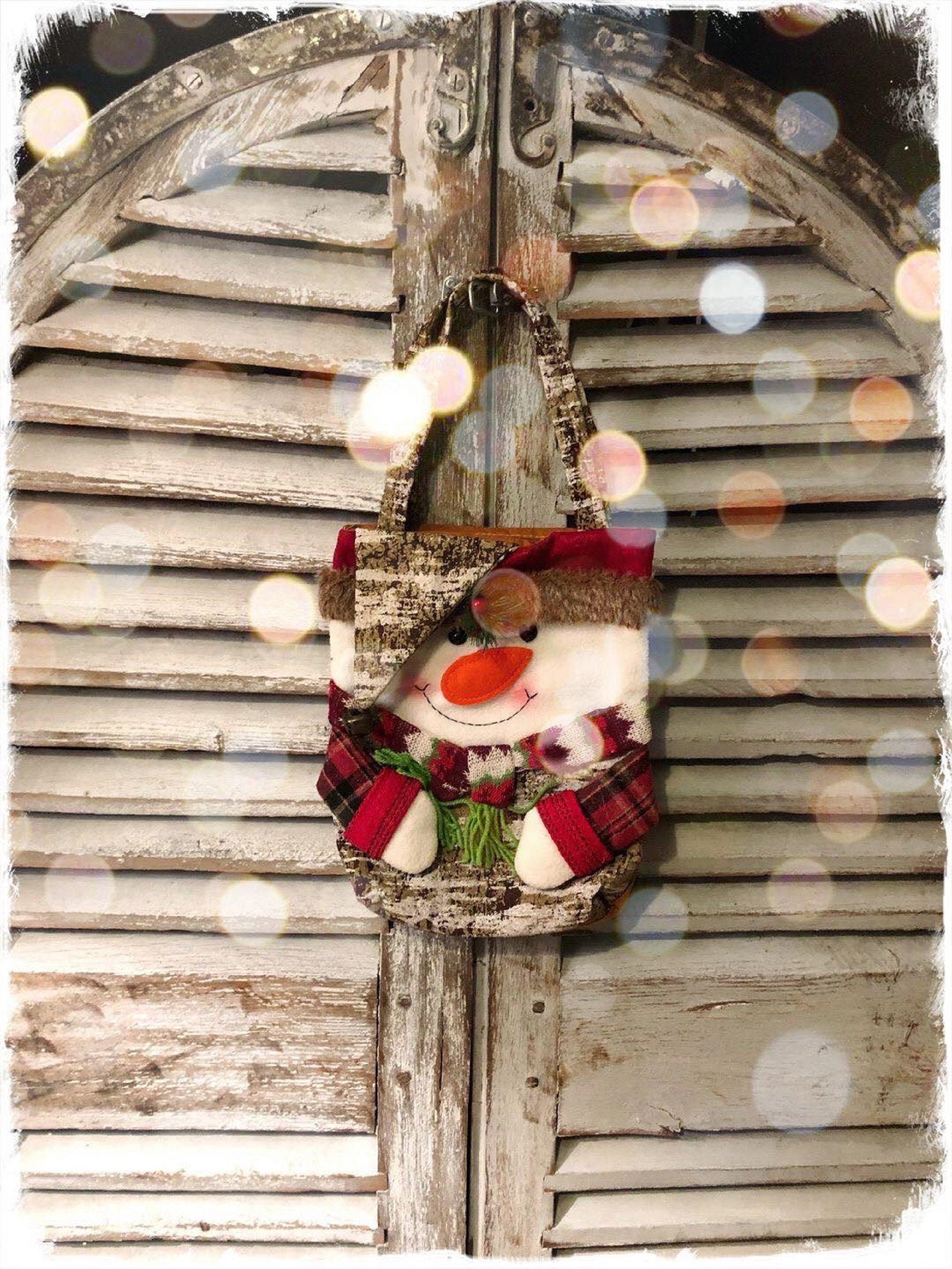 Sac de Noël Bonhomme Neige Décoration Sapin Cheminée