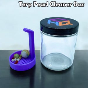 8oz Terp Pearl Cleaning Jar – Pearl Soaker with Basket Insert, Dab Tool Cleaner and Storage Jar