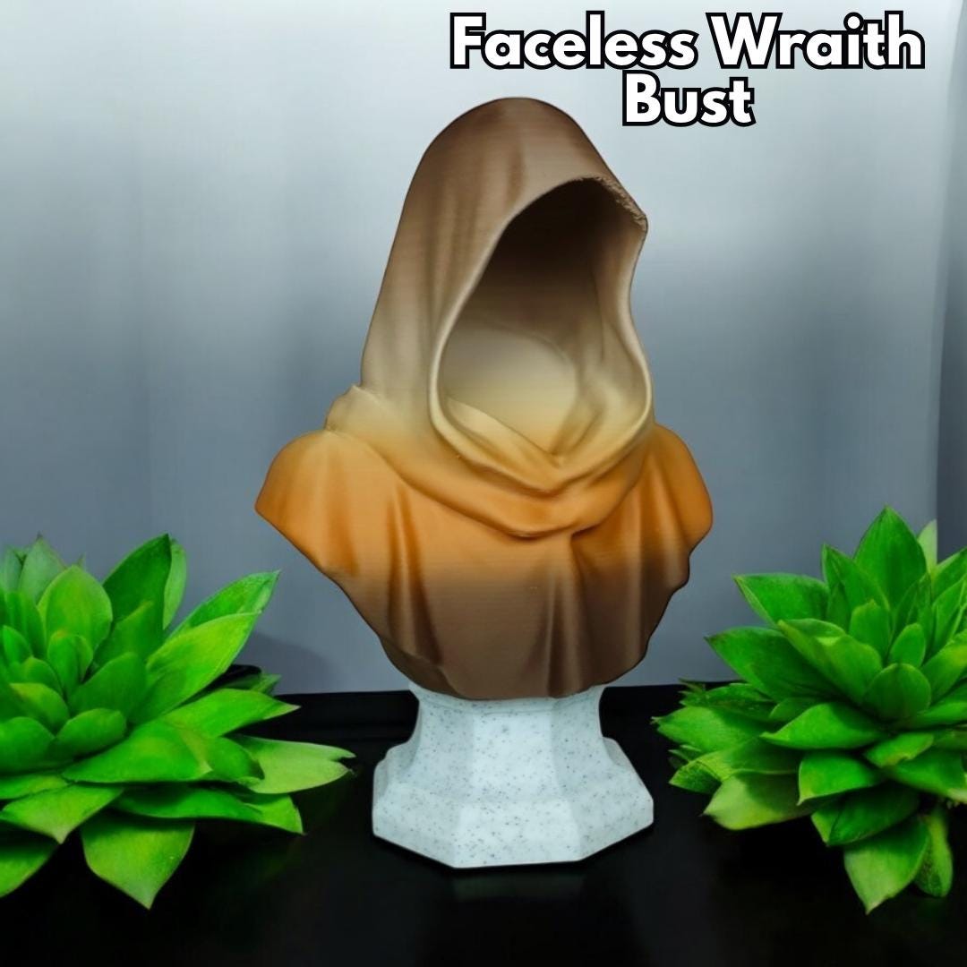 Faceless Wraith Bust Statue – Hooded Ghost Statue, Gothic Home Decor ...