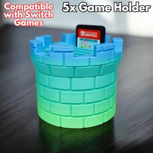 Noodle Bowl Switch Game Holder – 3D Printed Organizer for 5 Game Cartridges, Fun Desk Display for Gamers, Switch Game Organizer