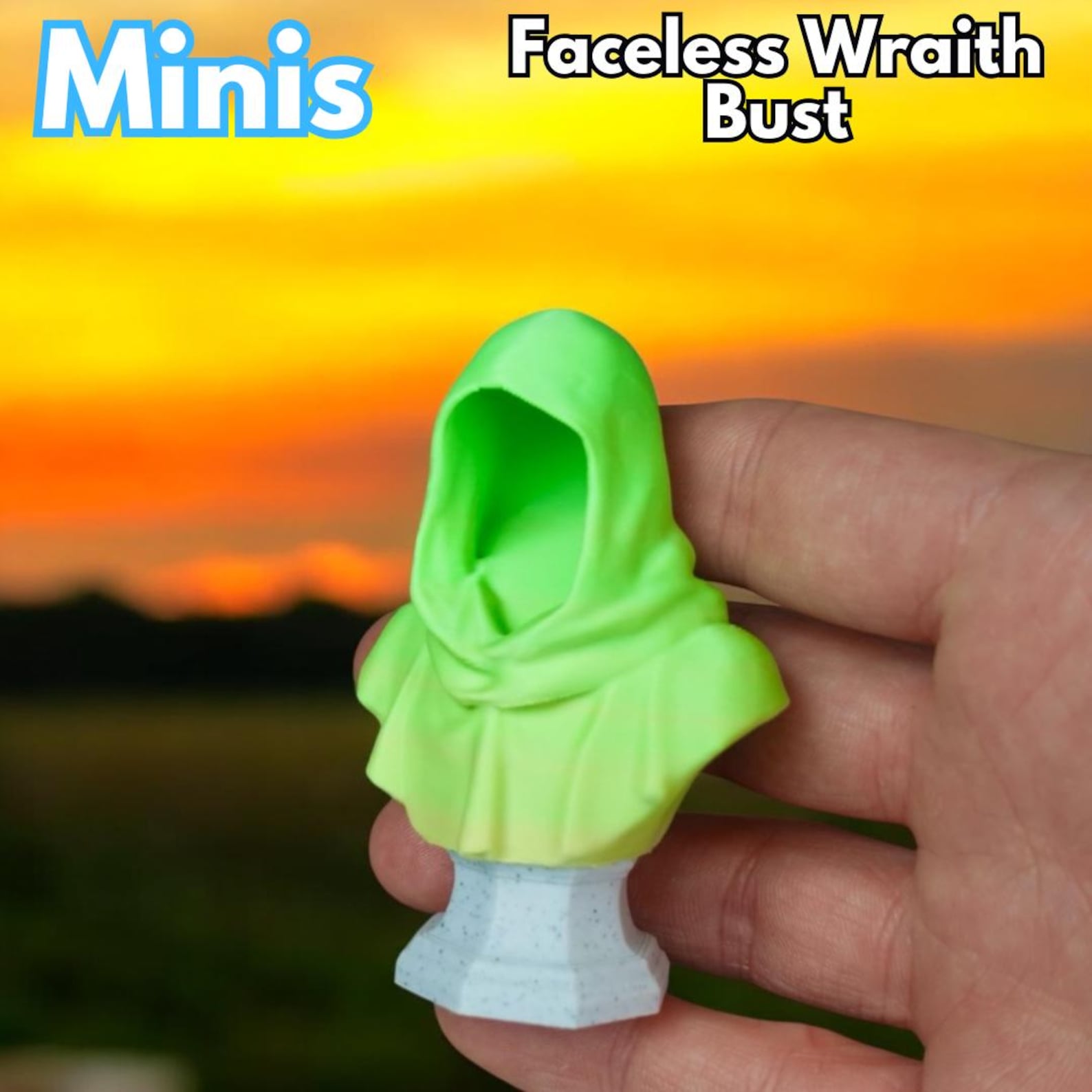 Mini Faceless Wraith Bust Statue – Hooded Ghost Statue, Gothic Home ...