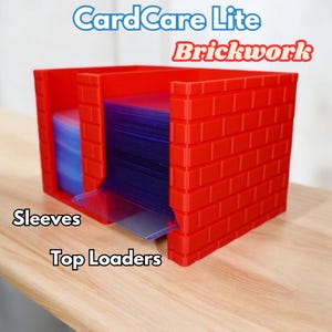 CardCare Lite (Brickwork Edition) – Trading Card Sleeve and Toploader Dispenser Organizer for TCG and Sports Cards