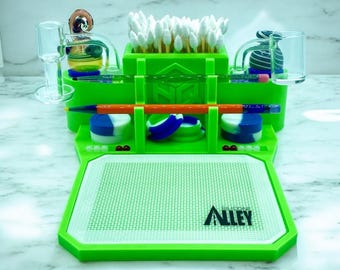 Elite Dab Station Organizer – Silicone Mat, Dab Tool Holder, Q-Tip Slot, Terp Pearl Tray & Cap Storage