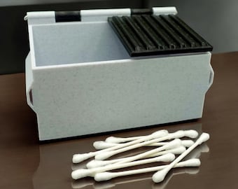 Dumpster Schreibtisch Organizer – Aufbewahrung mit Klappdeckel für Q-Tips, Büroartikel, oder Dab Station Zubehör