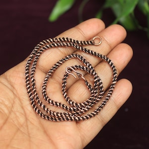 Top Quality Copper Chain Necklace/ Copper Chain/ Copper Jewelry/ Antiqued Plated Cable Copper Chain/ Handmade Chain Necklace/ Gift For Her