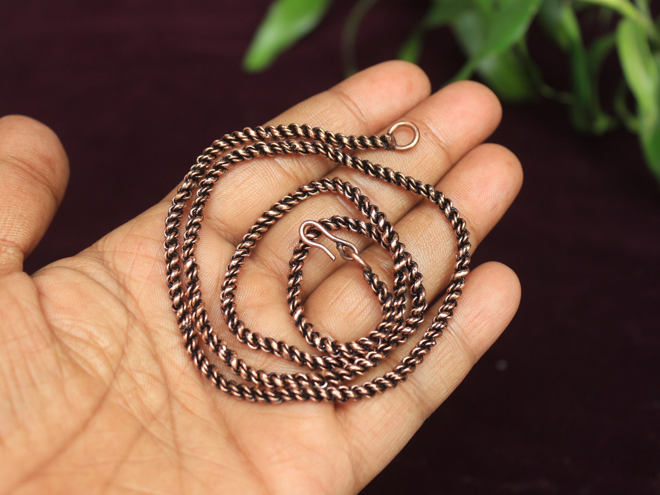 Top Quality Copper Chain Necklace/ Copper Chain/ Copper Jewelry/ Antiqued Plated Cable Copper Chain/ Handmade Chain Necklace/ Gift For Her