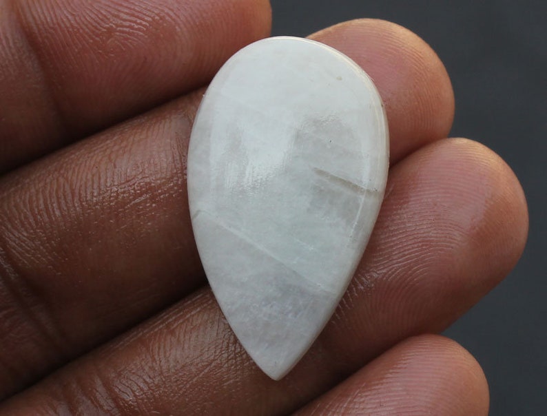 Rainbow Moonstone Loose Cabochon Use For Making Jewelry MOONSTON 18X31X6 MM Graceful Moonstone Pear Shape Gemstone Cabochon