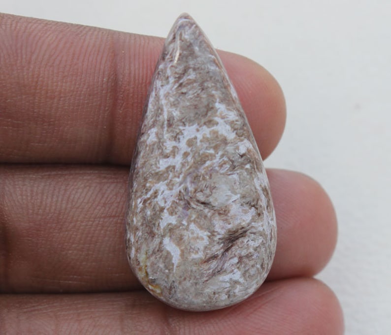 Loose Stone Natural Charoite Gemstone CHAROITE 19X27X6 MM! Healing Stone Gift Stone Unique Blue Charoite Pear Cabochon Jewelry Stone