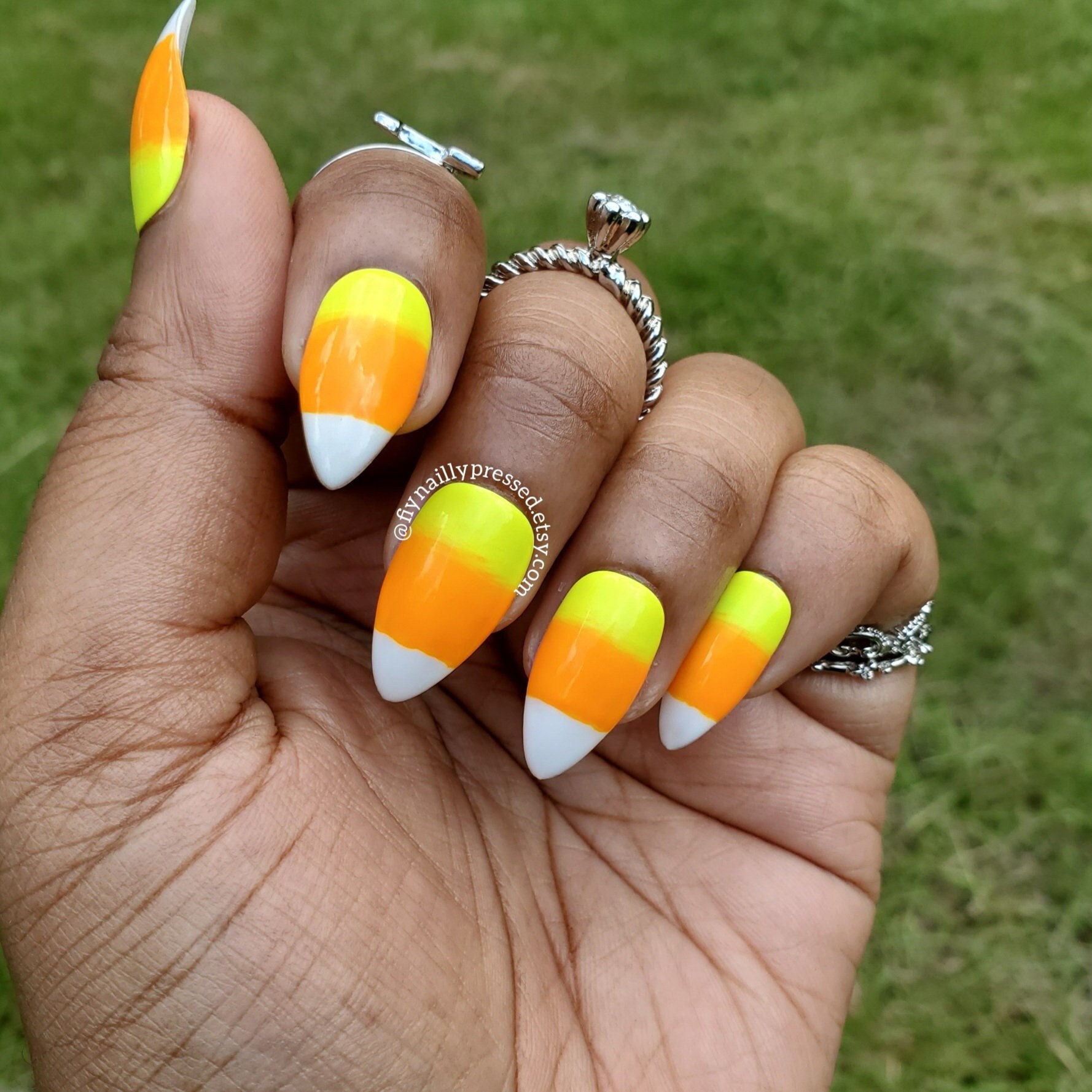 Candy Corn Nails - Etsy Candy Corn Nails - Etsy