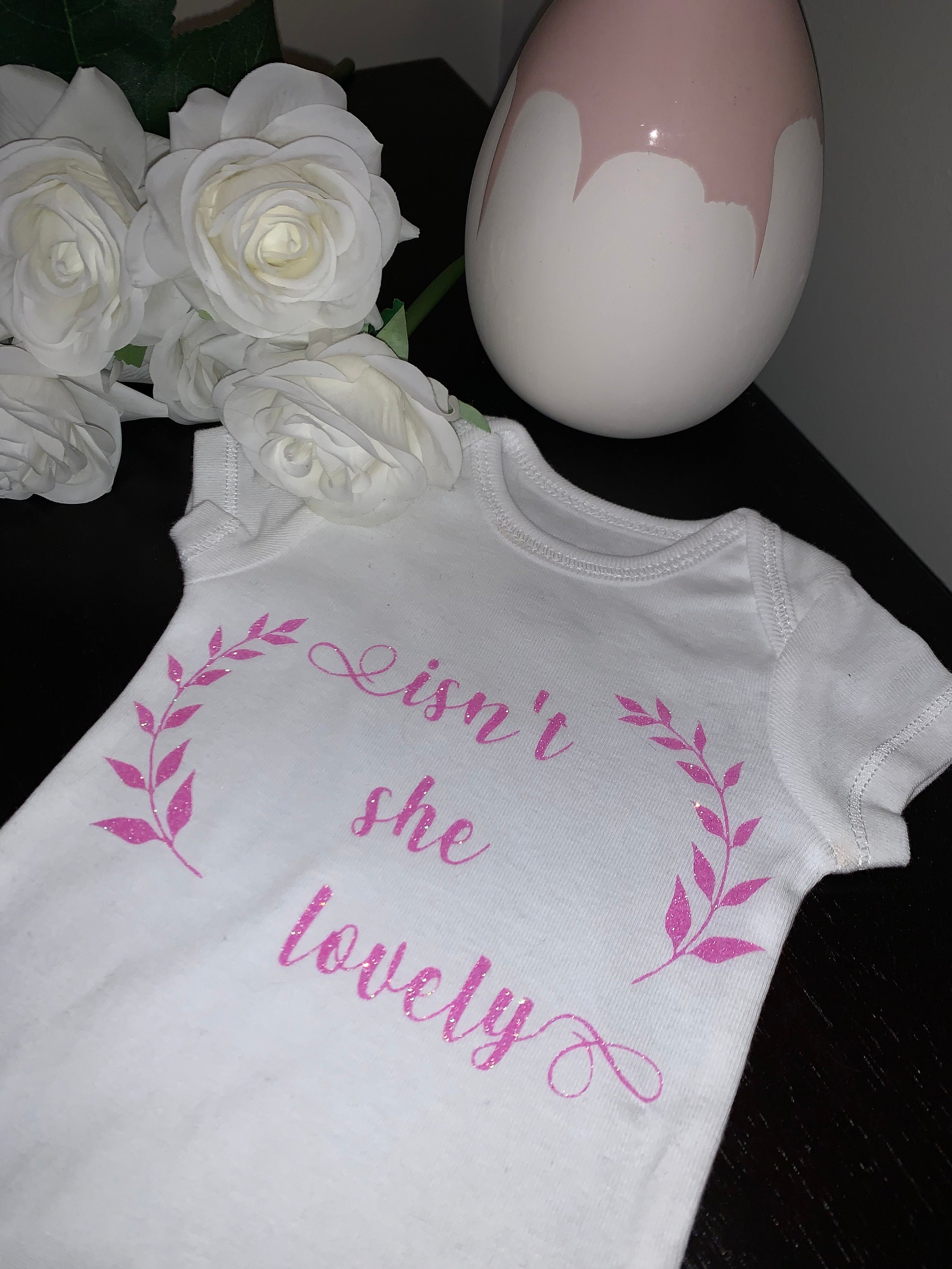 Isnt She Lovely Baby Girl Onesie Glitter Onesie Isn't Etsy