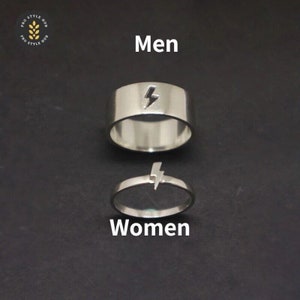 Lightning bolt couple promise ring set store