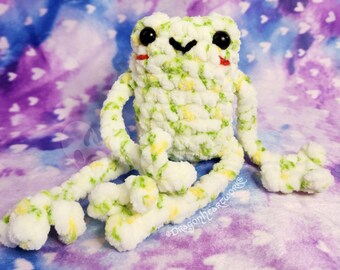 Rana Leggy Extra Leggy • MTO • Animal relleno de ganchillo Amigurumi