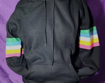 Sudadera con capucha de banda de rayas del orgullo por la discapacidad