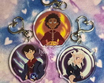 Llaveros acrílicos del personaje Príncipe Dragón