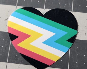 Etiqueta engomada del corazón del orgullo de la discapacidad