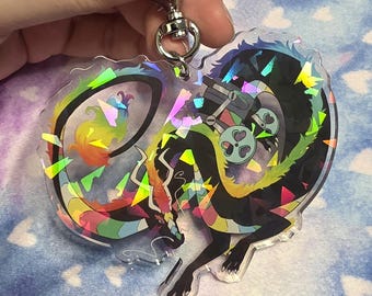 Llavero acrílico de dragón infinito con orgullo de la discapacidad y autismo