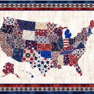 QT Fabrics American Tapestry US Map Tapestry Panel 2600-30863-X - Etsy