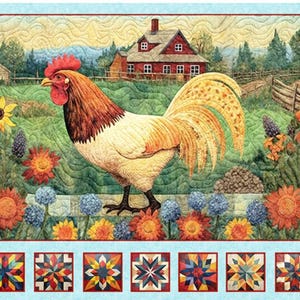 QT Fabrics Heartland Rooster Panel 2600-30457-X