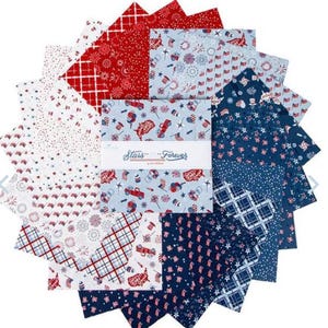 Lori Whitlock Stars and Stripes Forever 42 10-inch Squares Stacker Riley Blake 10-15710-42