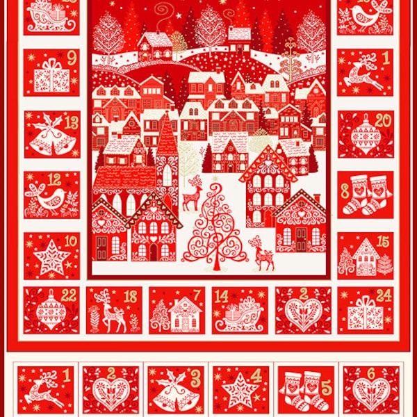 Fabric Advent Panel Etsy
